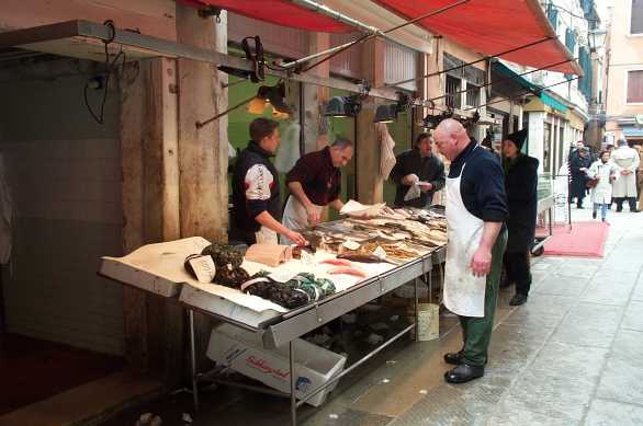Fishmonger at Rialto markets