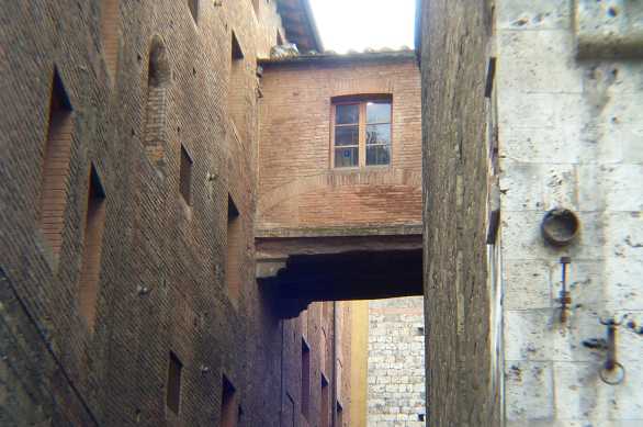 Hallway between two buildings